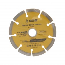 Disc diamantat segmentat, inox, otel, 115x22.23mm, 13000Rpm, SGS